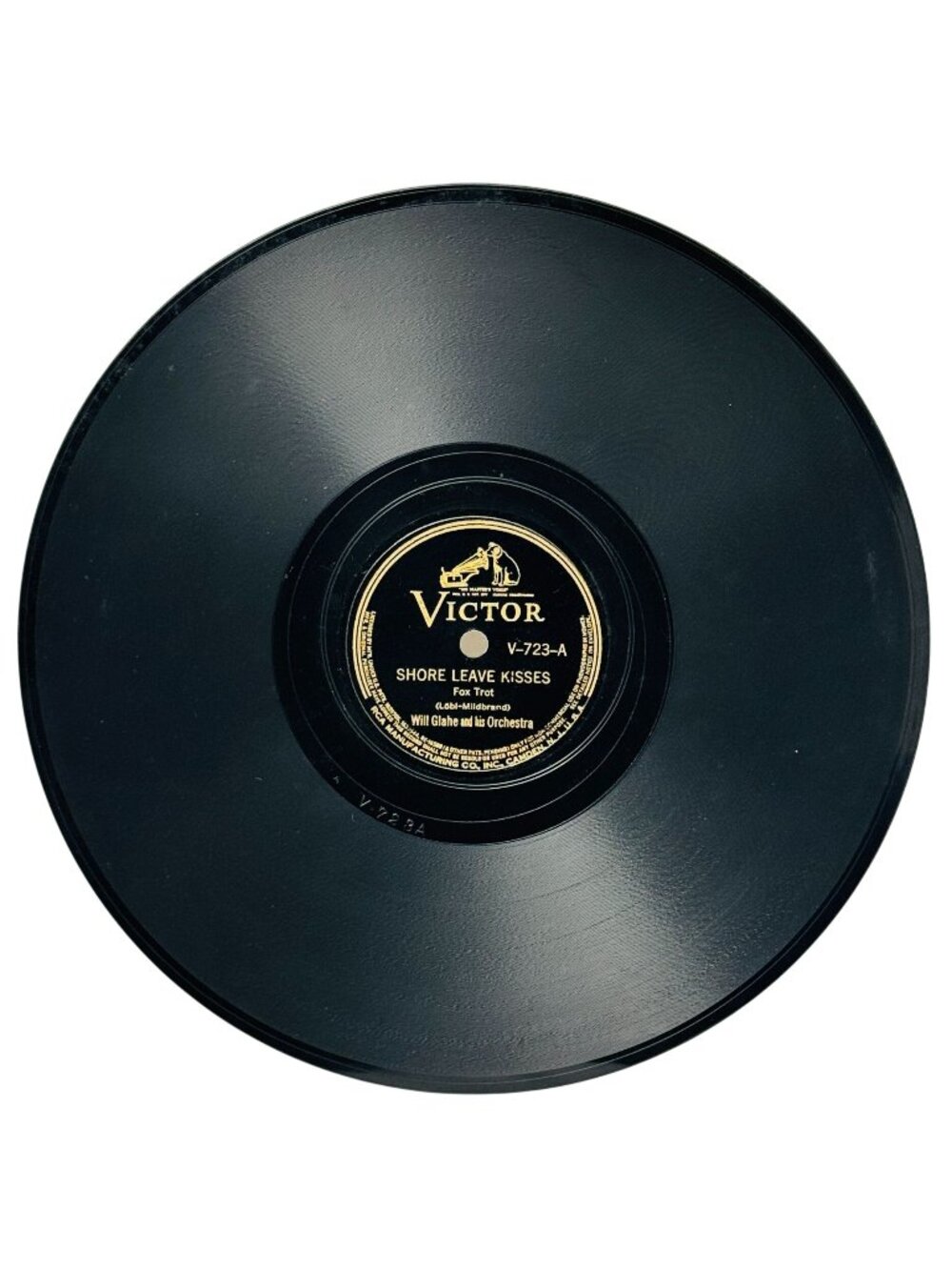 Will Glahe Shore Leave Kisses 10in Shellac 78 RPM Record Victor V-723 Vintage